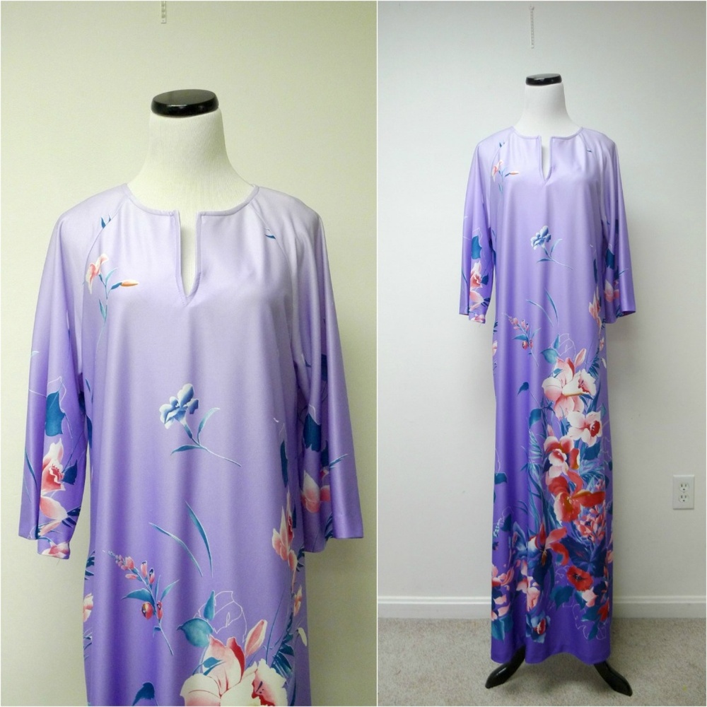 VTG Lisanne floral ombre dress caftan made in USA